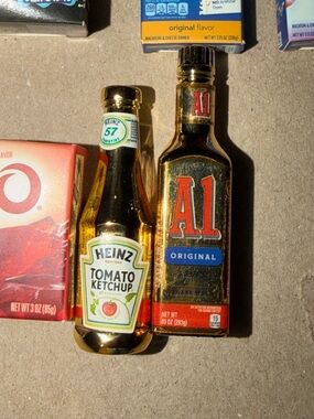 Heinz Tomato Ketchup Toy Bottle - Gold Miniature